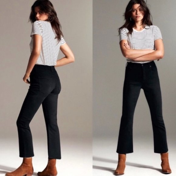 Denim Forum Pants - Denim Forum Bailey High Rise Crop Black Jeans